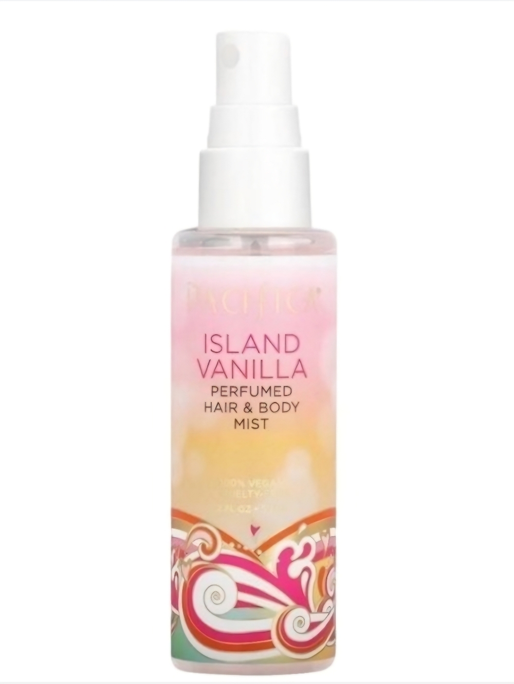 Pacifica Island Vanilla Hair & Body Mist Vegan Travel Size Bottle 2 Ounces